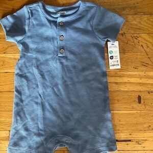 Carter's Textured Blue Baby Romper